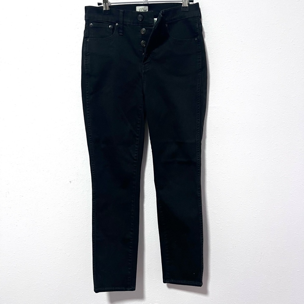 J.Crew Black 9" vintage‎ straight button fly closure Denim Jeans 26